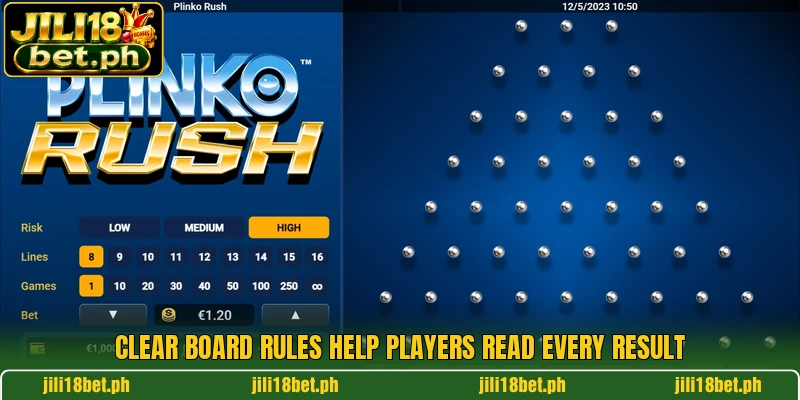 Clear board rules help players read every result Clear board rules help players read every result