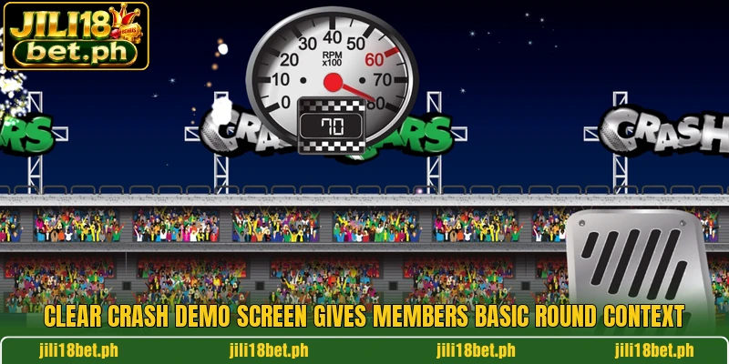 Clear Crash demo screen gives members basic round context