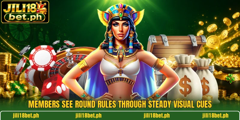 Members see round rules through steady visual cues Members see round rules through steady visual cues