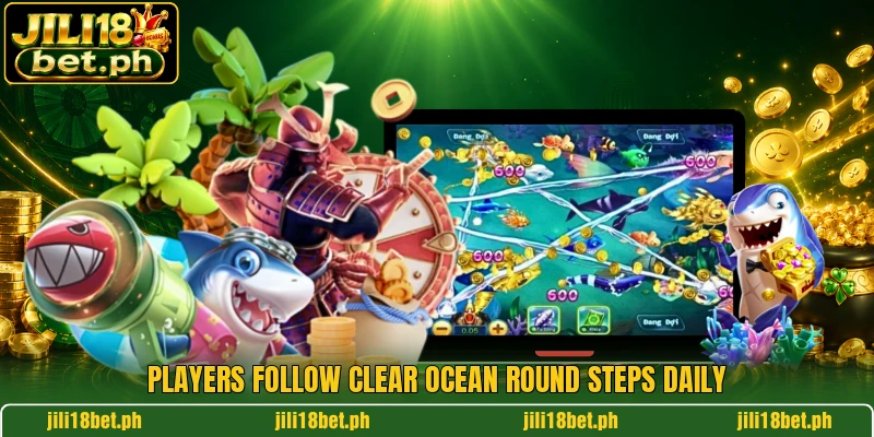 Players follow clear ocean round steps daily