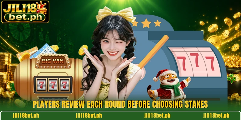 Players review each round before choosing stakes Players review each round before choosing stakes